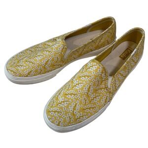 Keds Women's Size 11 Double‎ Decker Ditsy Floral Yellow Shoes Canvas Sneakers